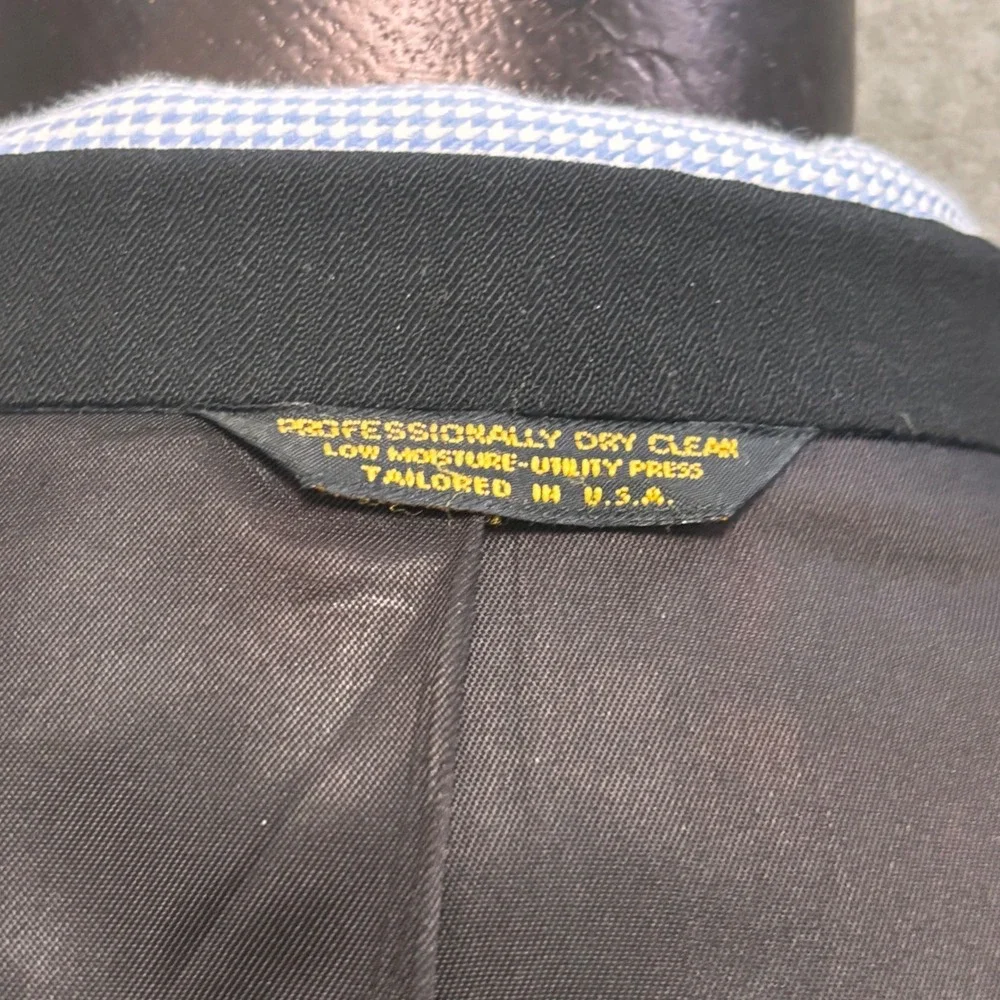 Lord & Taylor Black Double Breasted Blazer 44L Formal Goth VTG Union Jacket